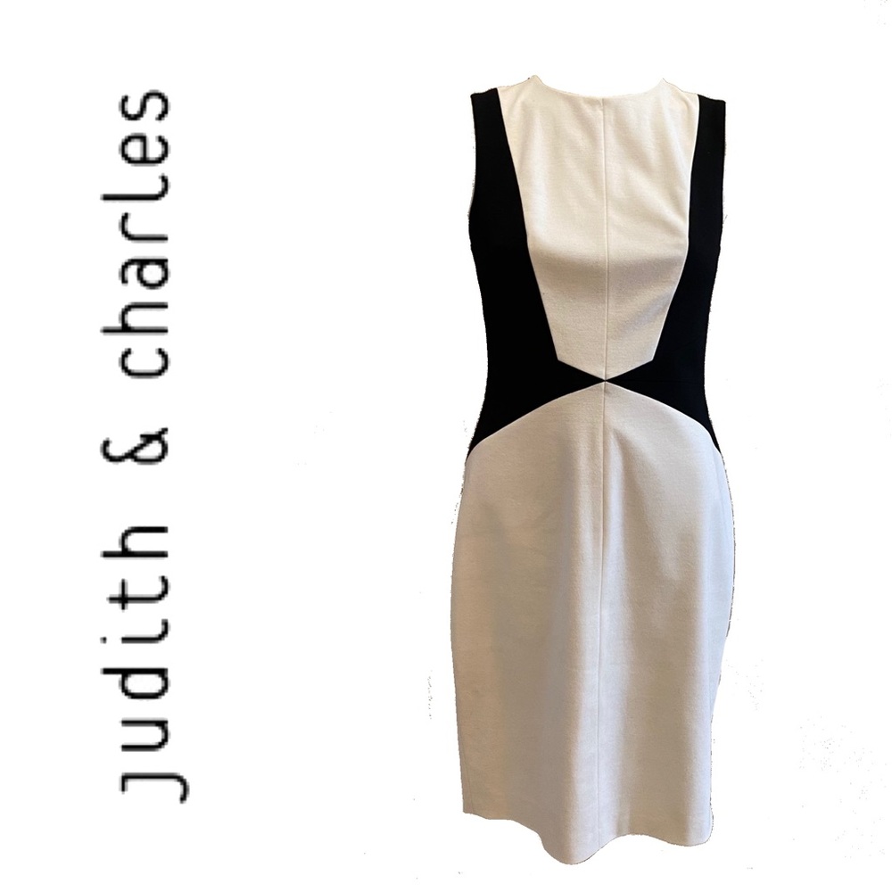 JUDITH & CHARLES white and black dress